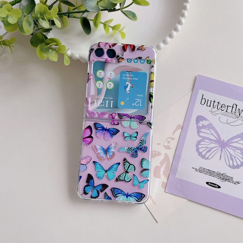 Kryt Samsung Galaxy Z Flip 5 Kryty Na Mobil Průhlední Barevní Motýli