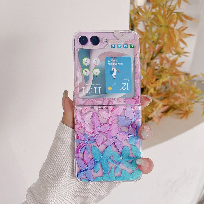 Kryt Samsung Galaxy Z Flip 5 Průhledné Grafické Květiny
