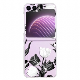 Kryt Samsung Galaxy Z Flip 5 Průhledné Tulipány