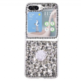 Kryt Samsung Galaxy Z Flip 5 Přívěsky Z Bílé Růže