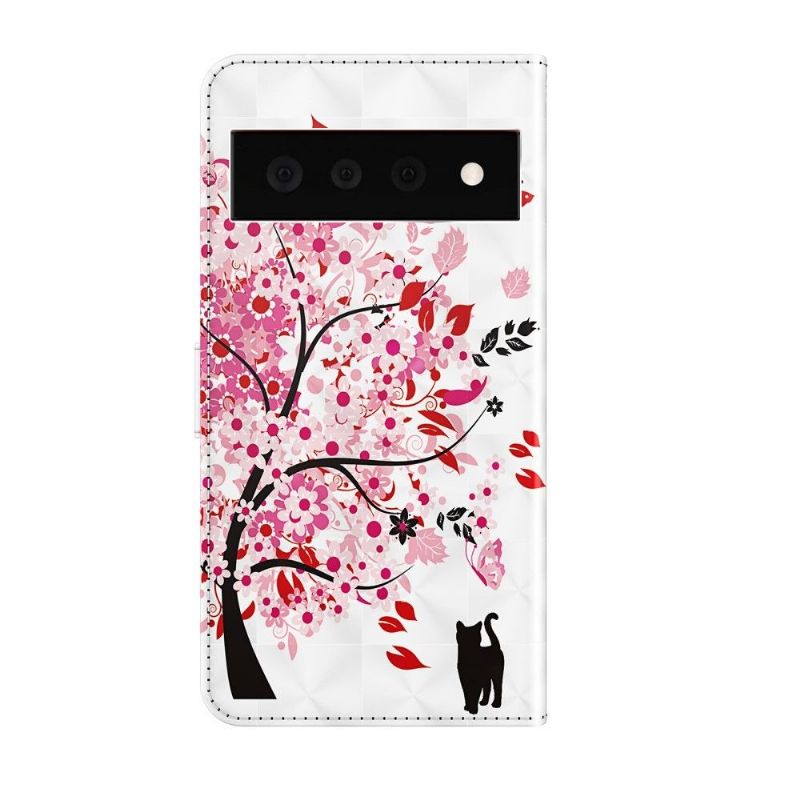 Flipové Pouzdro Na Google Pixel 6 Pro Květinový Strom