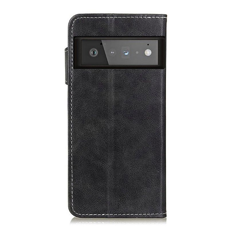Flipové Pouzdro Na Google Pixel 6 Pro Odkryté Švy Ve Tvaru S