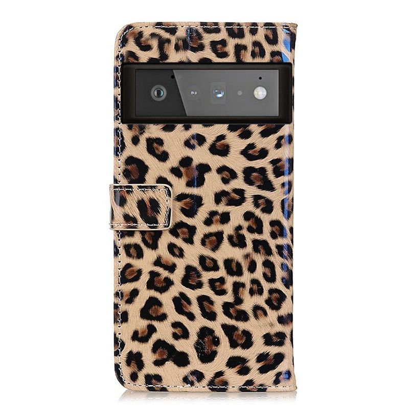 Flipové Pouzdro Na Google Pixel 6 Pro Styl Leoparda Z Umělé Kůže