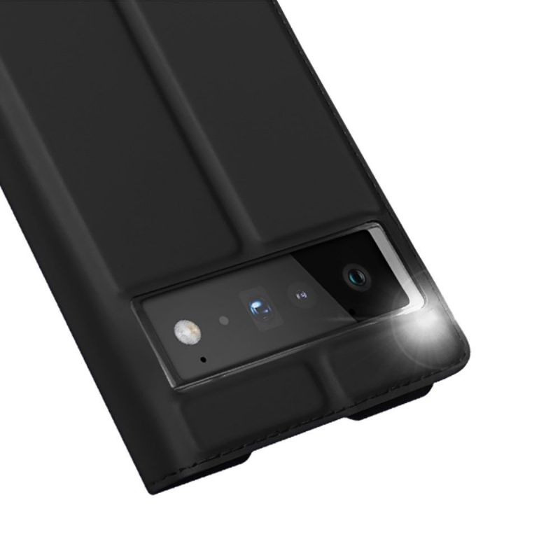 Kožené Pouzdro Folio Na Google Pixel 6 Pro Obchodní Saténový Efekt