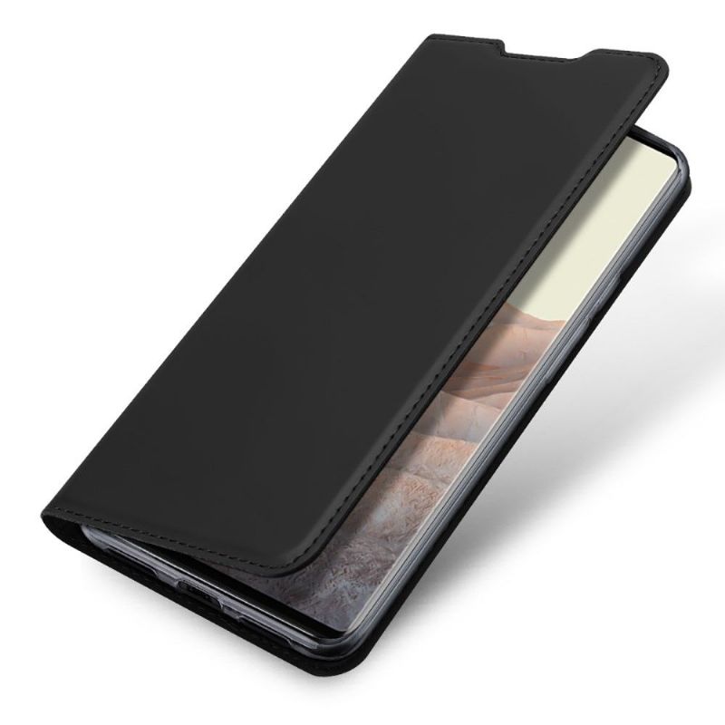 Kožené Pouzdro Folio Na Google Pixel 6 Pro Obchodní Saténový Efekt