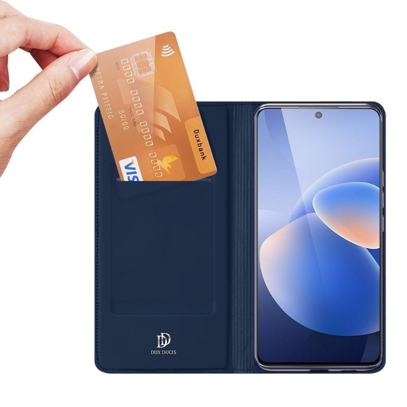 Flipové Pouzdro Na Vivo X60 Obchodní Saténový Efekt