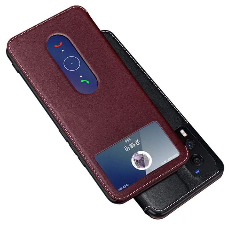 Kožené Pouzdro Na Vivo X60 Originální Kůže S Windows