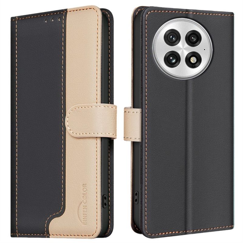 Kožený Kryt Na Oneplus 13 Dvoubarevné S Rfid Blokováním Binfen Color