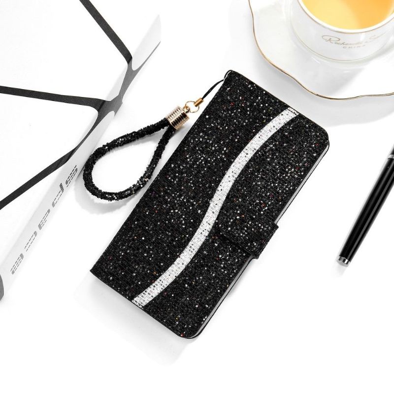 Flipové Pouzdro Na Samsung Galaxy Note 20 Ultra Držák Na Třpytivé Karty