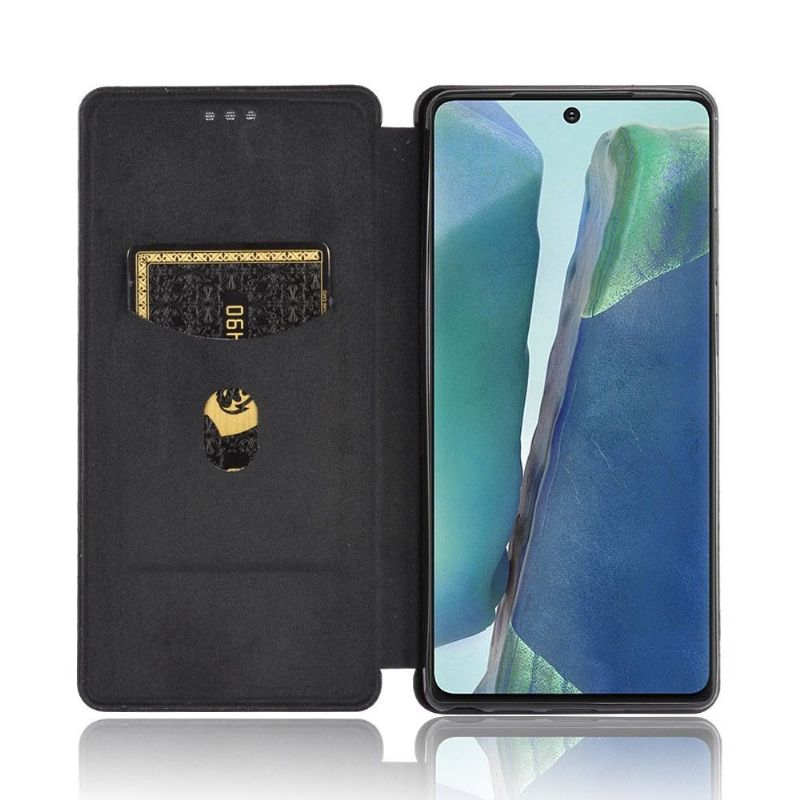 Flipové Pouzdro Na Samsung Galaxy Note 20 Ultra Efekt Uhlíkových Vláken