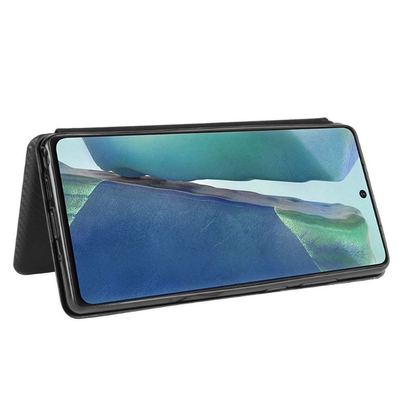 Flipové Pouzdro Na Samsung Galaxy Note 20 Ultra Efekt Uhlíkových Vláken