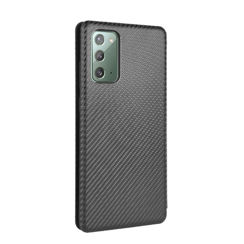 Flipové Pouzdro Na Samsung Galaxy Note 20 Ultra Efekt Uhlíkových Vláken