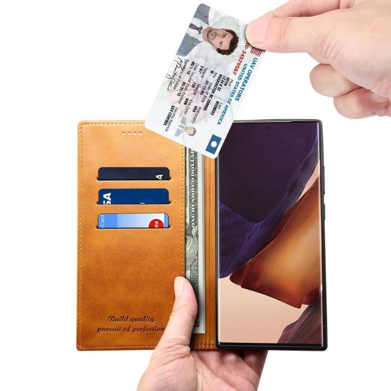 Flipové Pouzdro Na Samsung Galaxy Note 20 Ultra Kožené Pouzdro Folio Flip Style Kůže