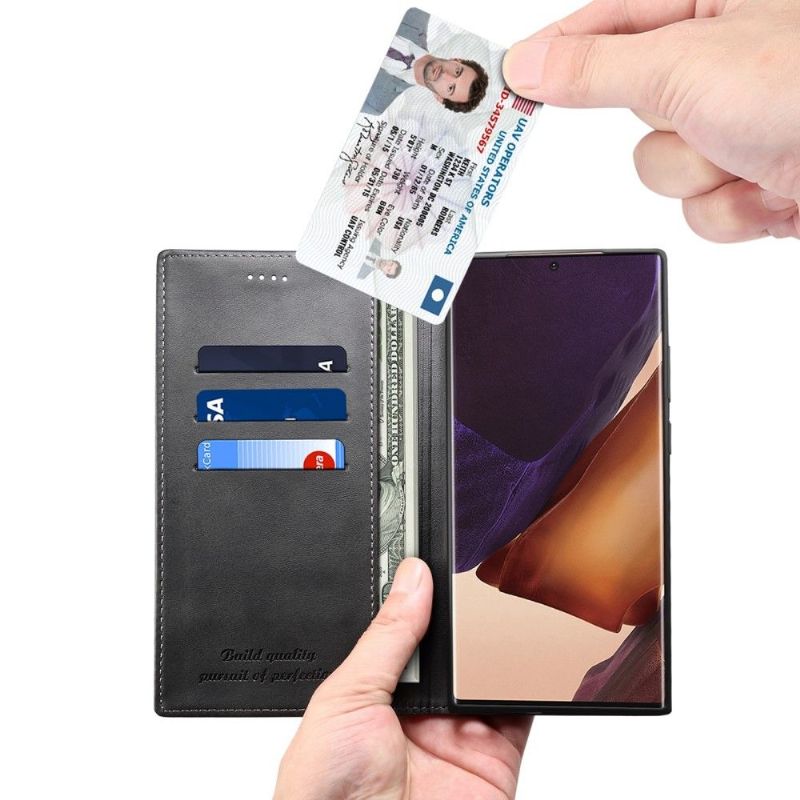 Flipové Pouzdro Na Samsung Galaxy Note 20 Ultra Kožené Pouzdro Folio Flip Style Kůže
