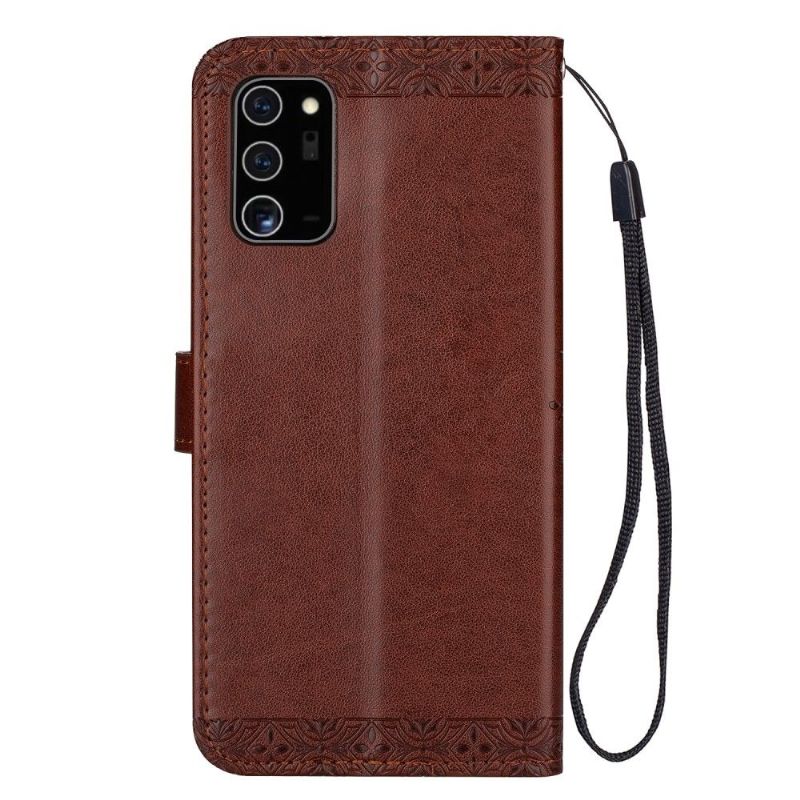 Flipové Pouzdro Na Samsung Galaxy Note 20 Ultra Na Lana Mandala S Koženým Efektem