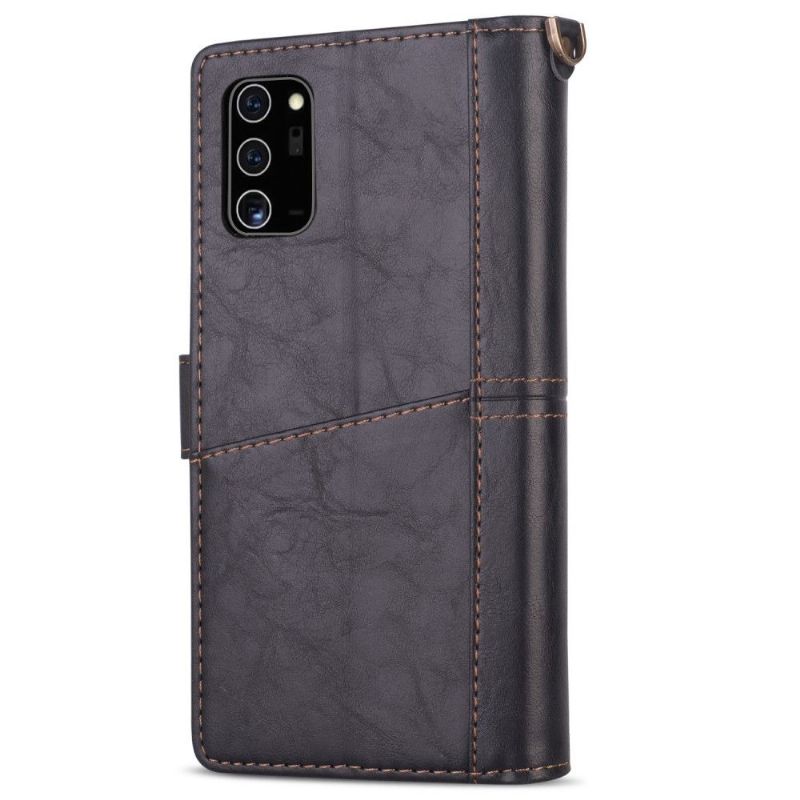 Flipové Pouzdro Na Samsung Galaxy Note 20 Ultra Vícenásobné Přihrádky V Retro Stylu
