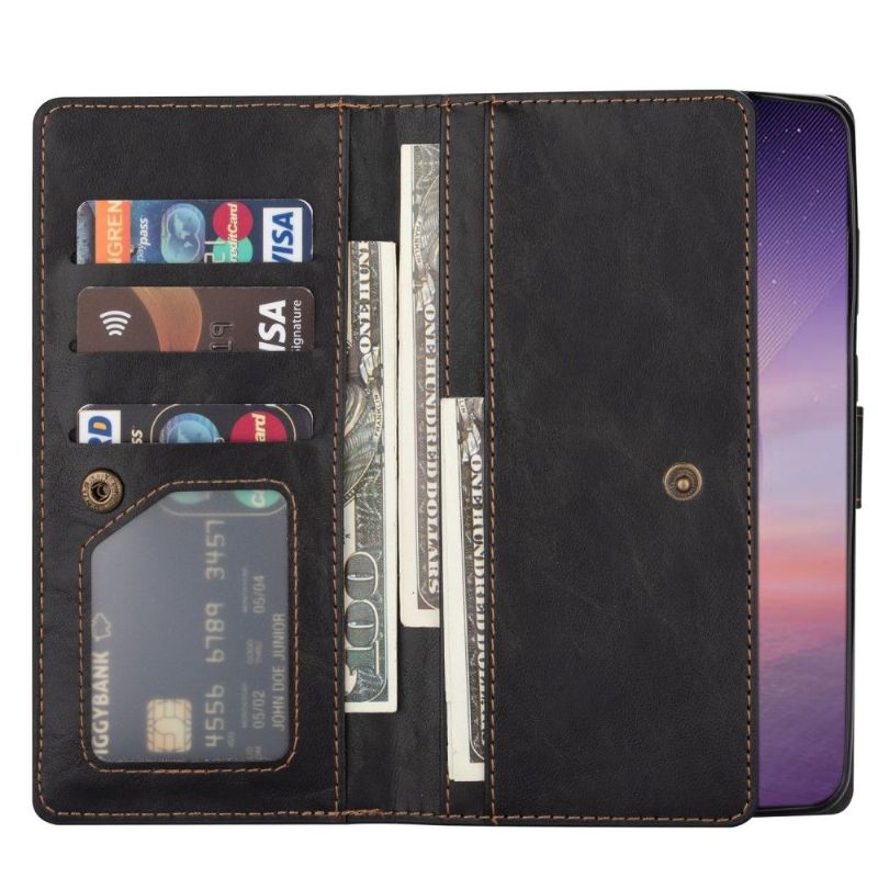 Flipové Pouzdro Na Samsung Galaxy Note 20 Ultra Vícenásobné Přihrádky V Retro Stylu