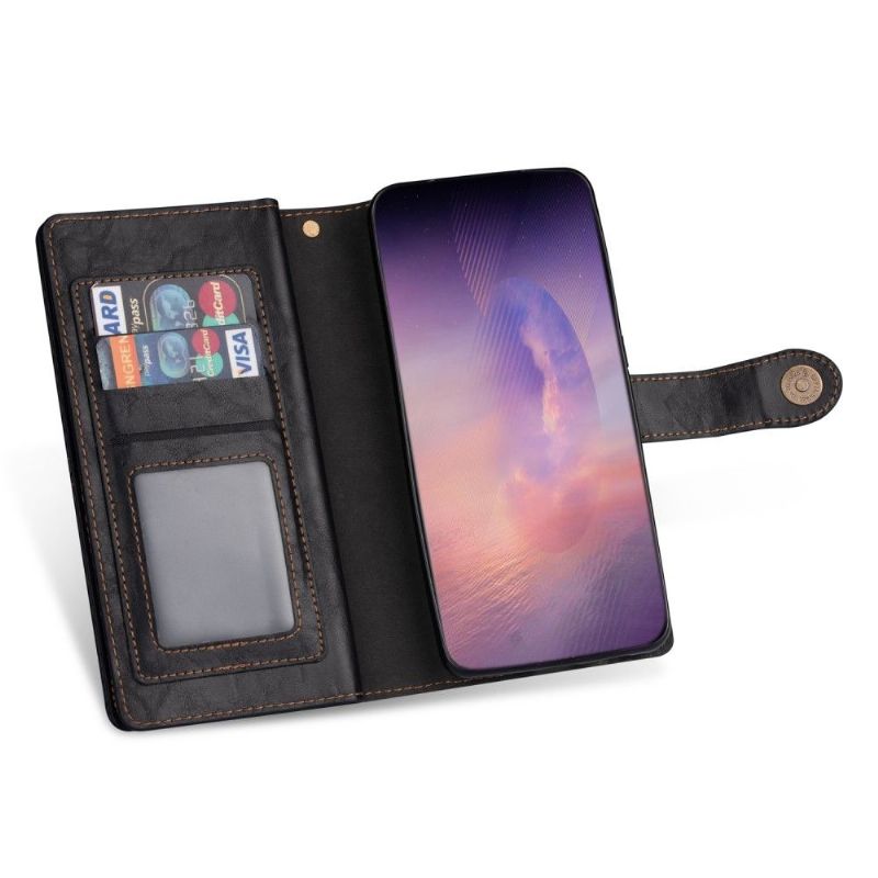 Flipové Pouzdro Na Samsung Galaxy Note 20 Ultra Vícenásobné Přihrádky V Retro Stylu