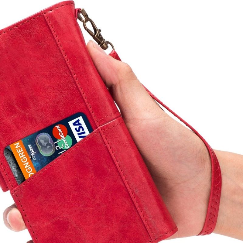 Flipové Pouzdro Na Samsung Galaxy Note 20 Ultra Vícenásobné Přihrádky V Retro Stylu