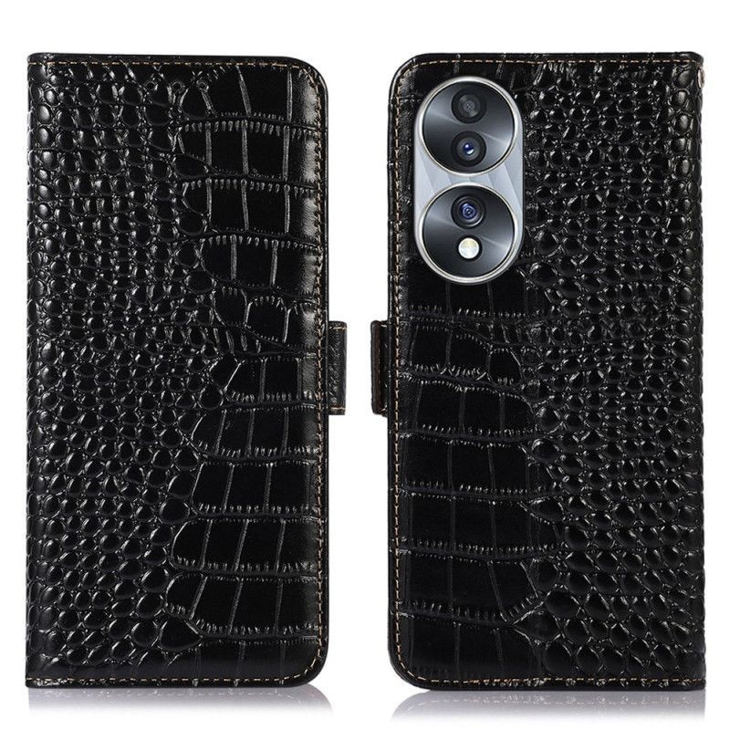 Flipové Pouzdro Na Honor 70 Rfid Ve Stylu Krokodýla