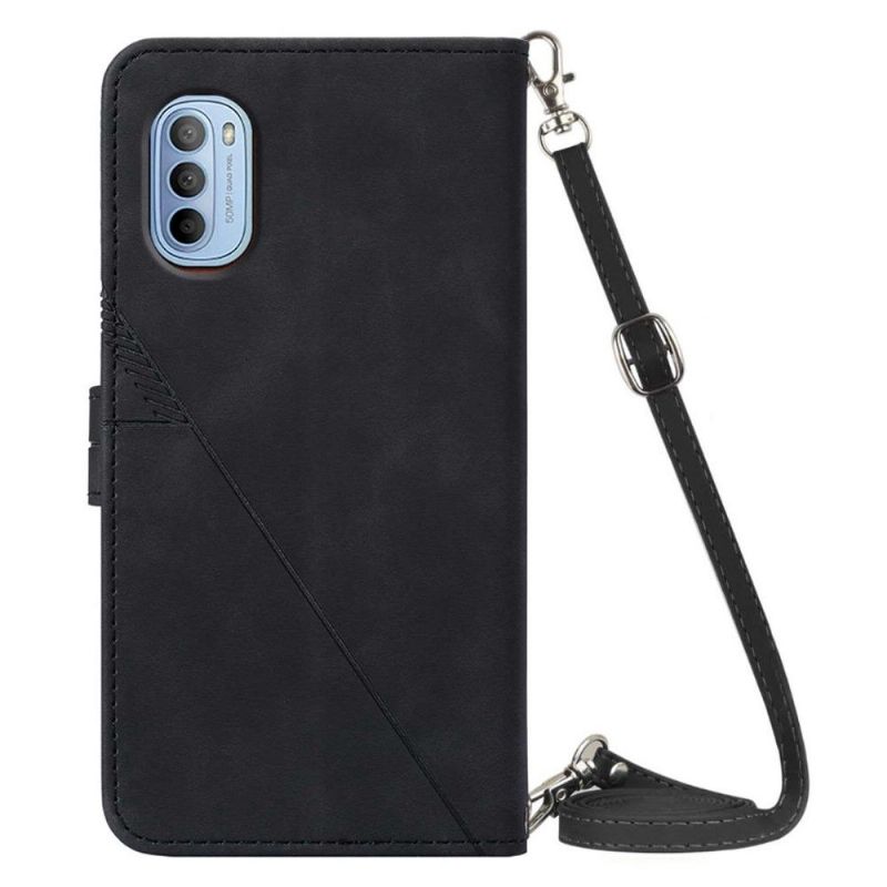 Flipové Pouzdro Na Motorola Moto G31 / Moto G41 Geometrický Design S Popruhem