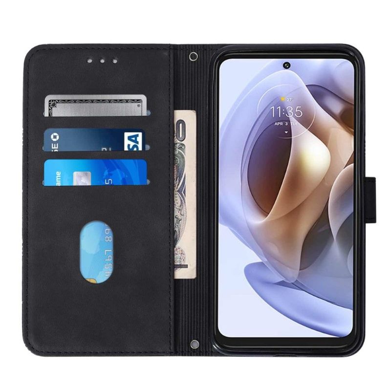 Flipové Pouzdro Na Motorola Moto G31 / Moto G41 Geometrický Design S Popruhem