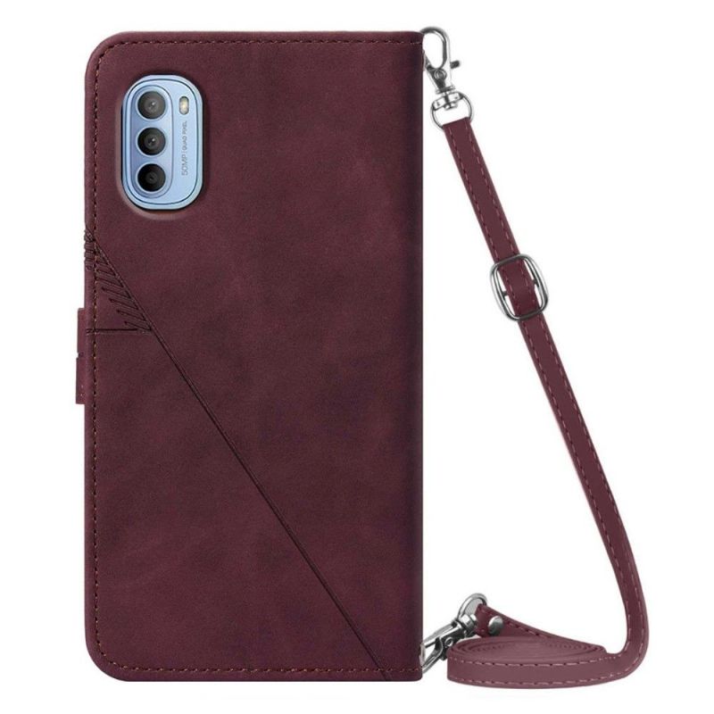 Flipové Pouzdro Na Motorola Moto G31 / Moto G41 Geometrický Design S Popruhem