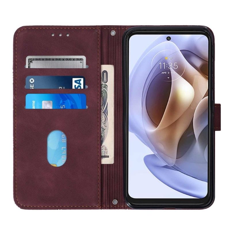 Flipové Pouzdro Na Motorola Moto G31 / Moto G41 Geometrický Design S Popruhem