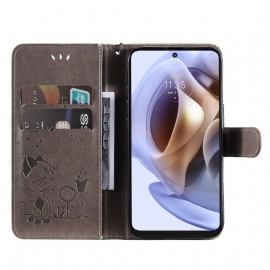Flipové Pouzdro Na Motorola Moto G31 / Moto G41 Ilustrace Kat