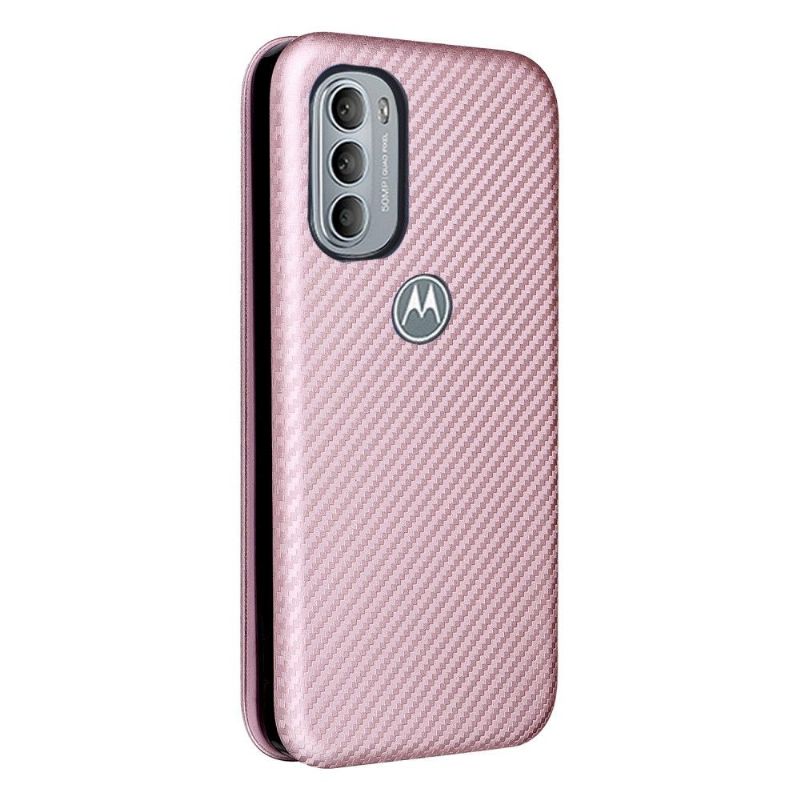 Flipové Pouzdro Na Motorola Moto G31 / Moto G41 Koženka Z Uhlíkových Vláken