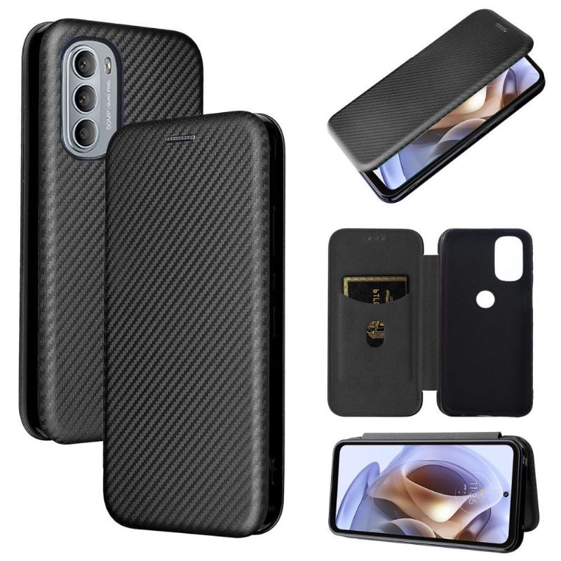 Flipové Pouzdro Na Motorola Moto G31 / Moto G41 Koženka Z Uhlíkových Vláken