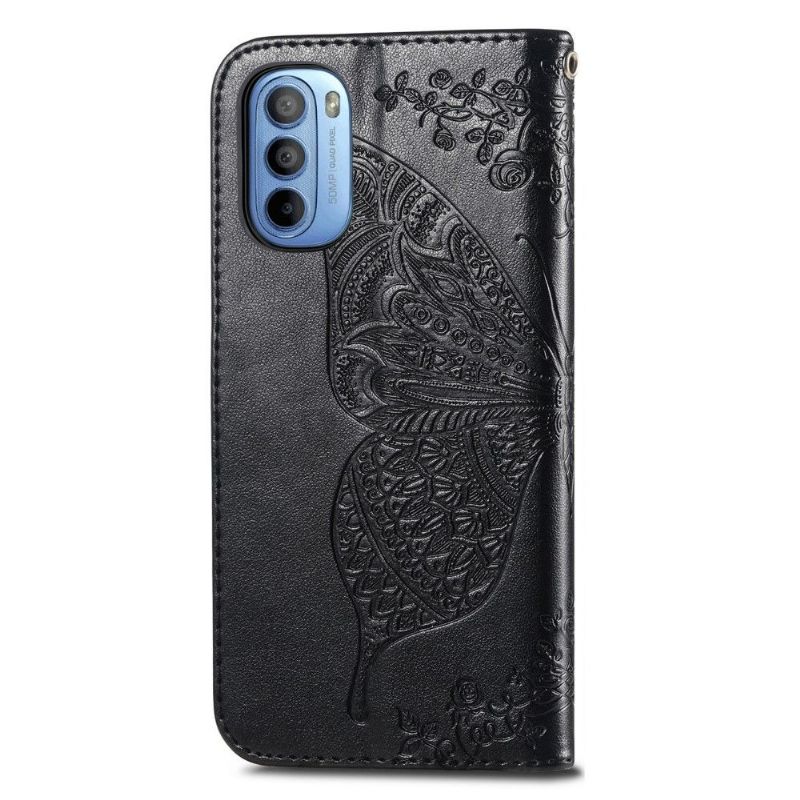 Flipové Pouzdro Na Motorola Moto G31 / Moto G41 Reliéfní Motýl