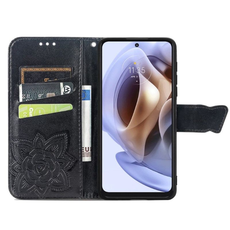 Flipové Pouzdro Na Motorola Moto G31 / Moto G41 Reliéfní Motýl