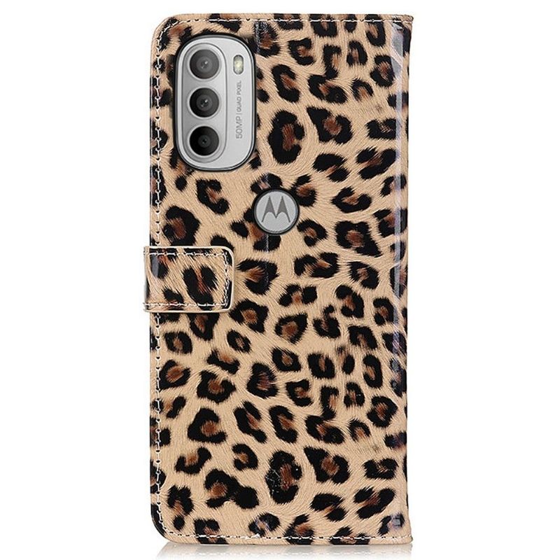Flipové Pouzdro Na Motorola Moto G31 / Moto G41 Styl Leoparda Z Umělé Kůže