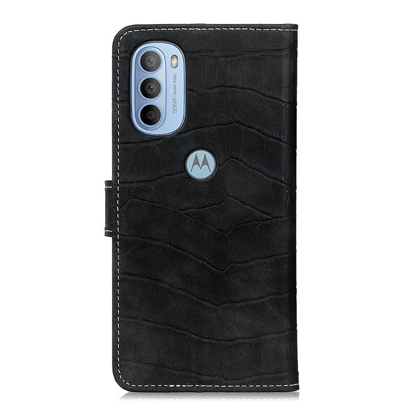 Flipové Pouzdro Na Motorola Moto G31 / Moto G41 Vzhled Croco Prošívání