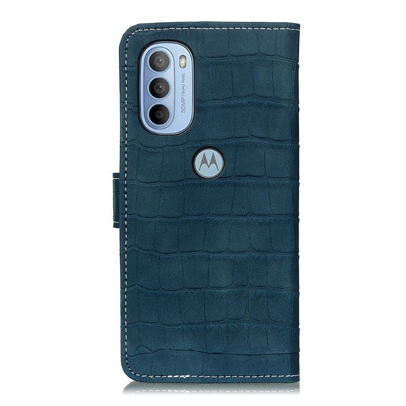 Flipové Pouzdro Na Motorola Moto G31 / Moto G41 Vzhled Croco Prošívání