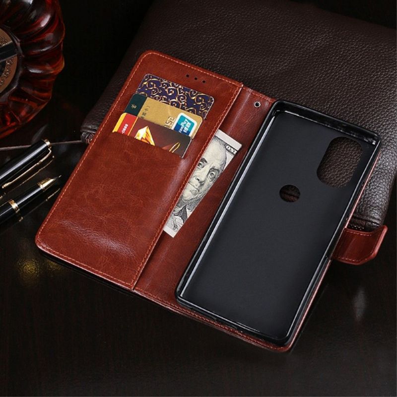 Kožené Pouzdro Na Motorola Moto G31 / Moto G41 Flipové Pouzdro Kožený Efekt Idewei Folio