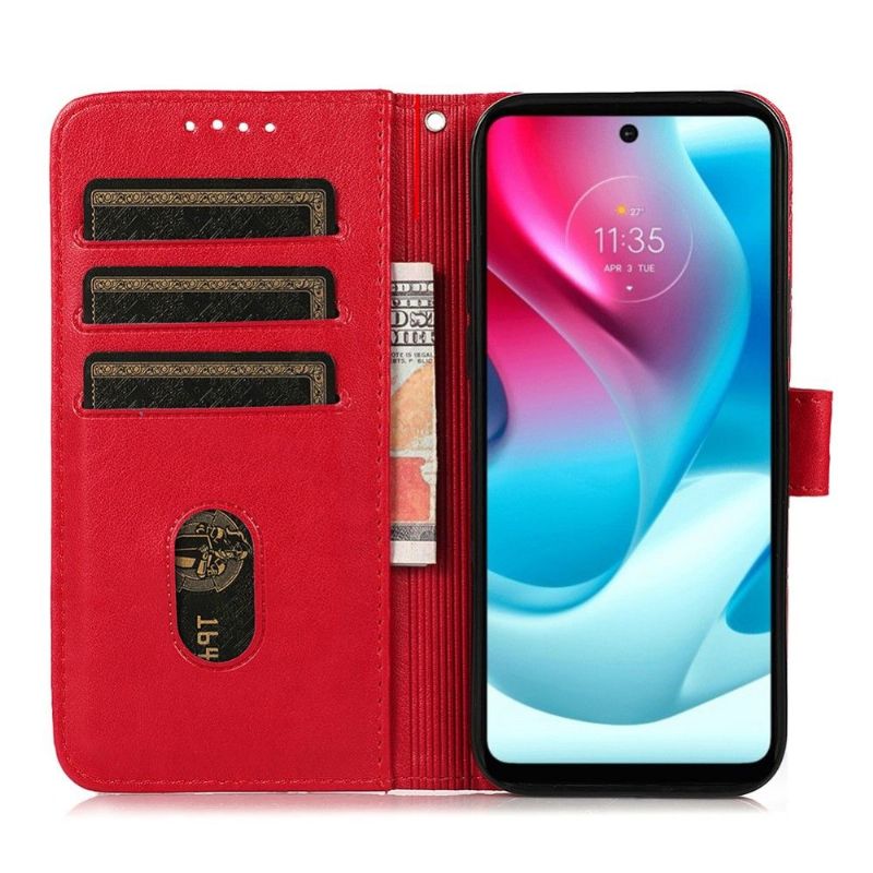 Kožené Pouzdro Na Motorola Moto G31 / Moto G41 Flipové Pouzdro Mřížka Klapek