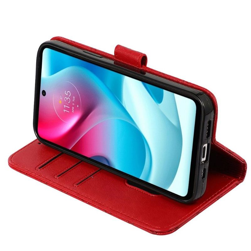 Kožené Pouzdro Na Motorola Moto G31 / Moto G41 Flipové Pouzdro Mřížka Klapek