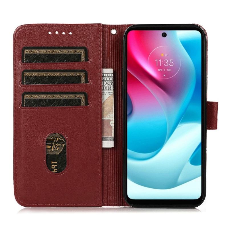 Kožené Pouzdro Na Motorola Moto G31 / Moto G41 Flipové Pouzdro Mřížka Klapek