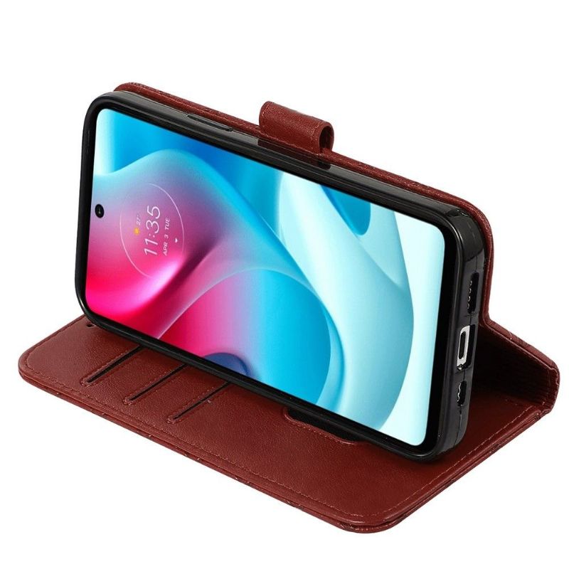 Kožené Pouzdro Na Motorola Moto G31 / Moto G41 Flipové Pouzdro Mřížka Klapek
