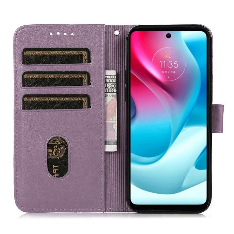 Kožené Pouzdro Na Motorola Moto G31 / Moto G41 Flipové Pouzdro Mřížka Klapek