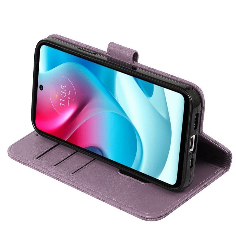 Kožené Pouzdro Na Motorola Moto G31 / Moto G41 Flipové Pouzdro Mřížka Klapek
