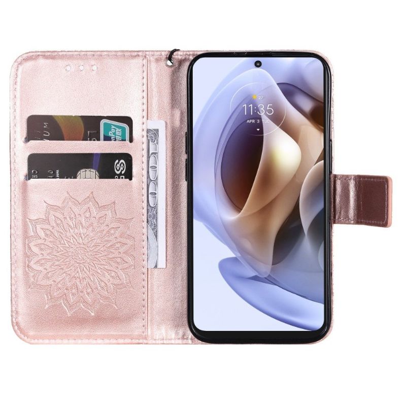 Kožené Pouzdro Na Motorola Moto G31 / Moto G41 Na Lana Slunečnice