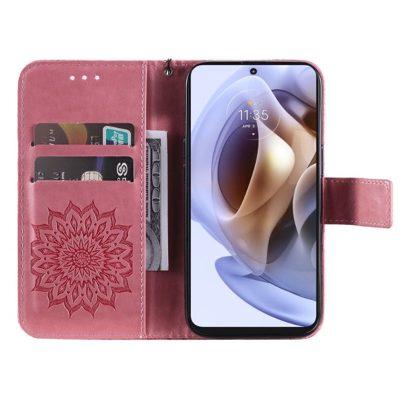 Kožené Pouzdro Na Motorola Moto G31 / Moto G41 Na Lana Slunečnice