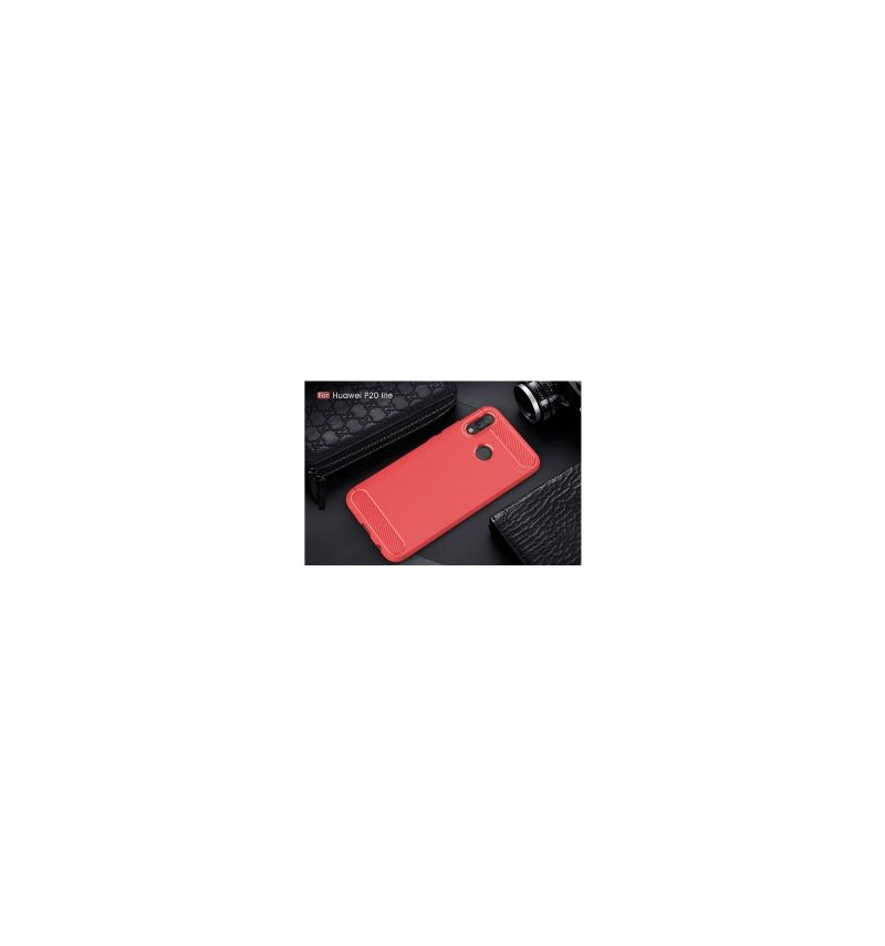 Kryt Na Huawei P20 Lite Kartáčovaný Texturovaný Uhlík