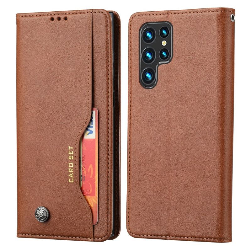 Kožené Pouzdro Folio Samsung Galaxy S24 Ultra 5g Přední Kapsa
