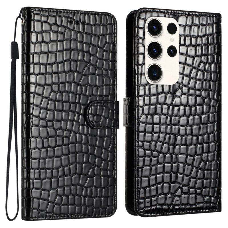 Kožený Kryt Na Samsung Galaxy S24 Ultra 5g Krokodýlí Styl
