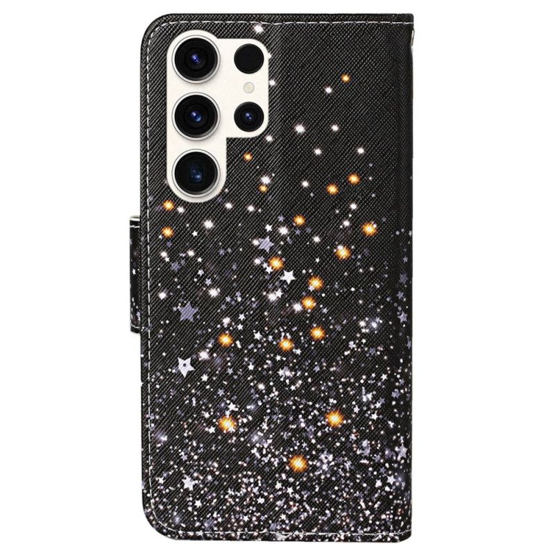 Kožený Kryt Samsung Galaxy S24 Ultra 5g Hvězdy S Řemínkem