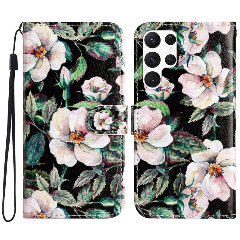 Kožený Kryt Samsung Galaxy S24 Ultra 5g Lanière Magnolias
